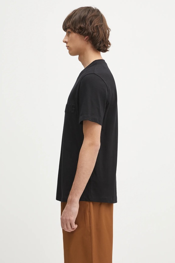 Bavlnené tričko Helmut Lang EMBOSSED.TEE.ROUNDED P01HM508 čierna SS25