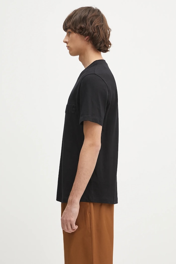 Bavlnené tričko Helmut Lang EMBOSSED.TEE.ROUNDED P01HM508 čierna SS25