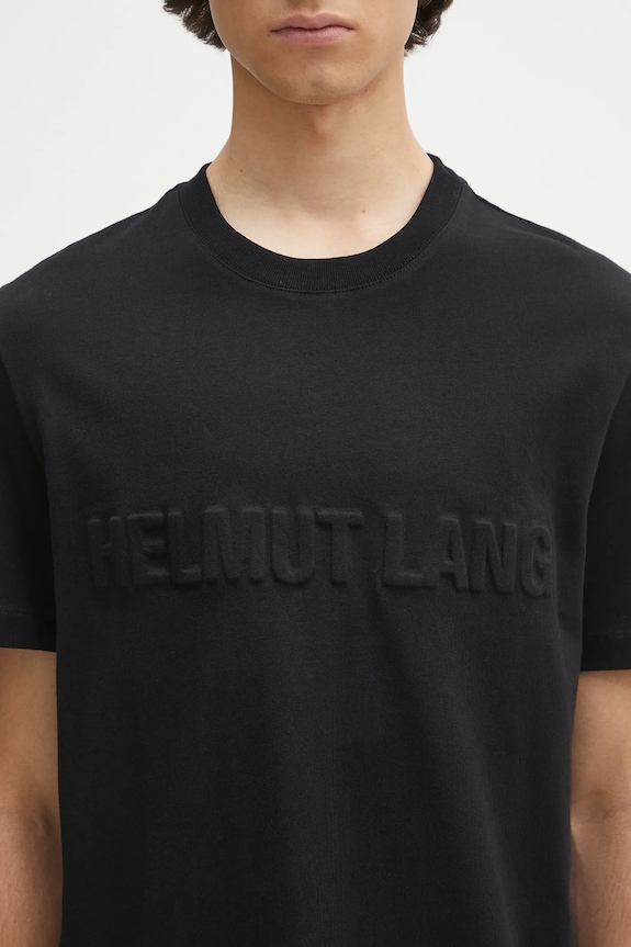Helmut Lang t-shirt in cotone EMBOSSED.TEE.ROUNDED nero P01HM508