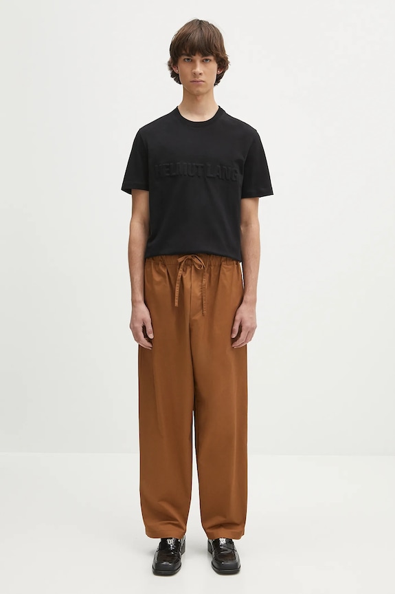 Bavlnené tričko Helmut Lang EMBOSSED.TEE.ROUNDED P01HM508 čierna