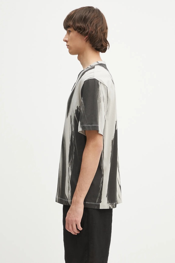 Helmut Lang cotton t-shirt FEATHER.T.BRUSHSTROK P02HM505 gray SS25