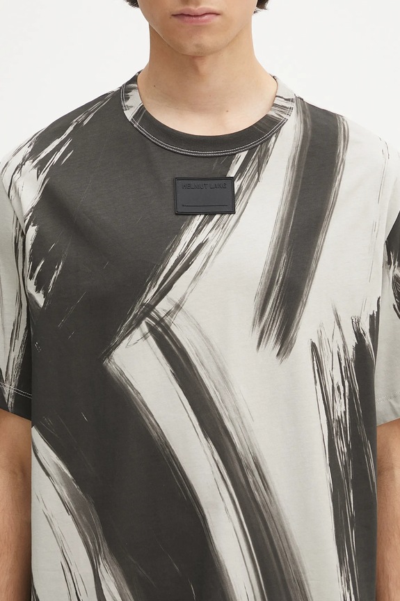 Helmut Lang cotton t-shirt FEATHER.T.BRUSHSTROK gray P02HM505