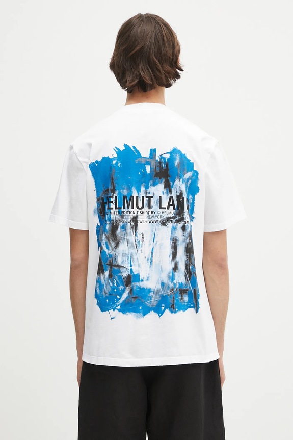 Oblečenie Bavlnené tričko Helmut Lang SCRIBBLE.T2.MAL.LT. P02HM509 biela