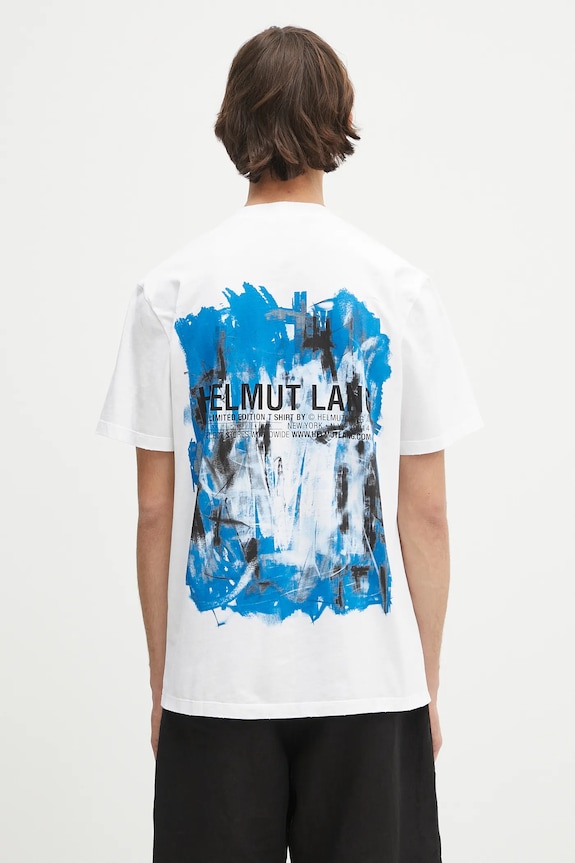 Одежда Хлопковая футболка Helmut Lang SCRIBBLE.T2.MAL.LT. P02HM509 белый