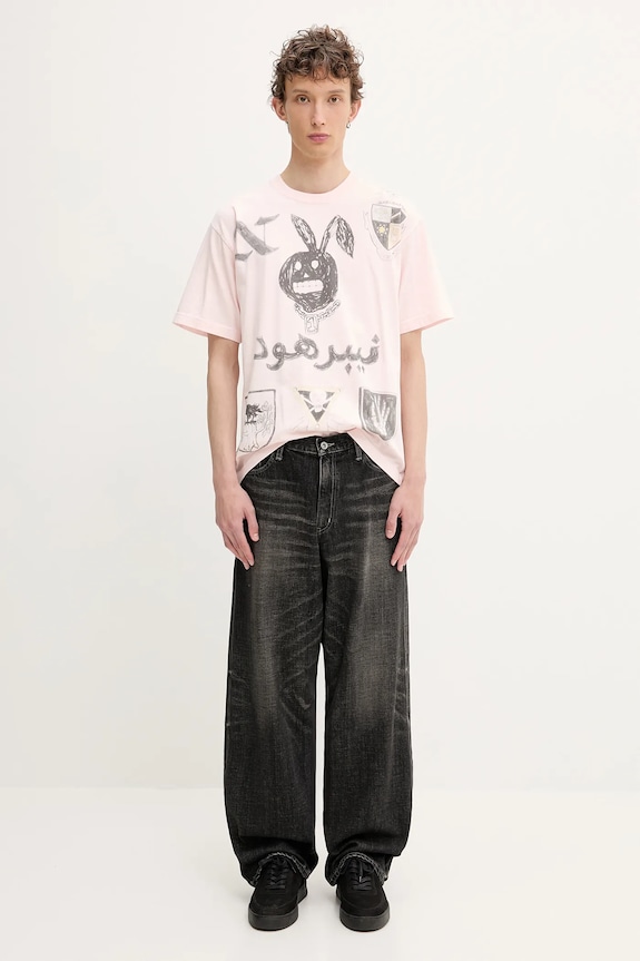 Бавовняна футболка NEIGHBORHOOD NH . TEE SS-17 251PCNH.ST17 рожевий