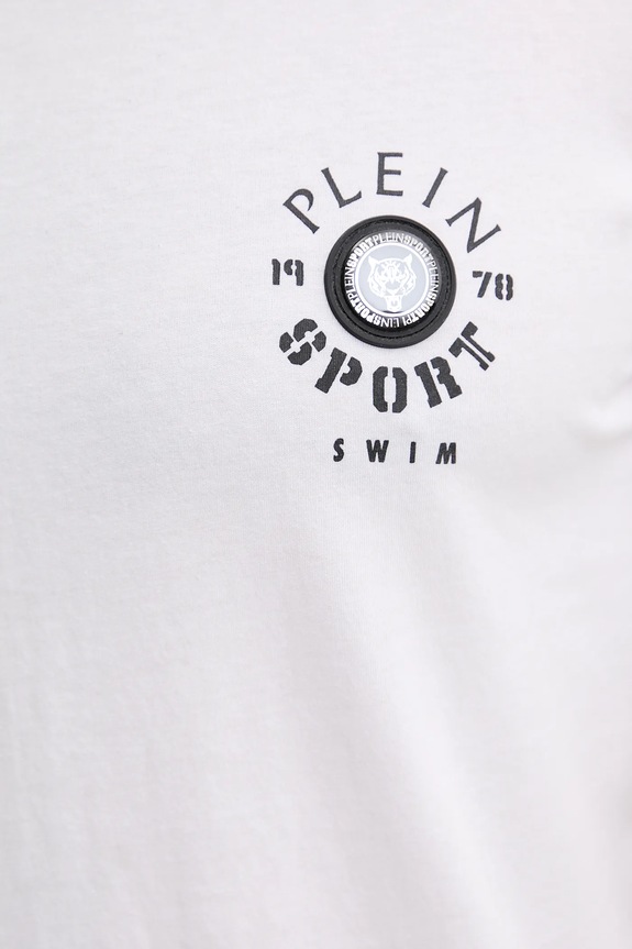 PLEIN SPORT t-shirt bawełniany PS25MTS09 biały