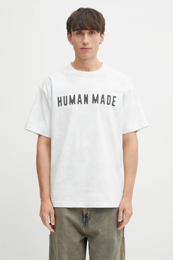 Human Made tricou reversibil din bumbac Knitted print alb HM29CS034