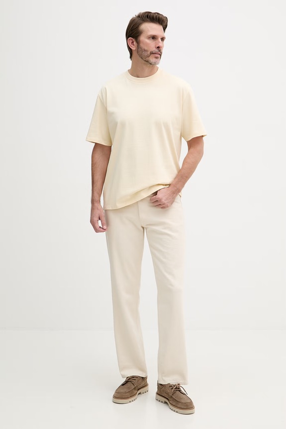 Lindbergh T-shirt męski bawełniany 30.400120 żółty SS26