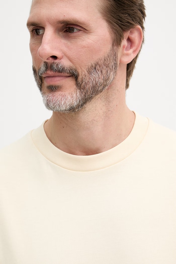 Lindbergh T-shirt męski bawełniany żółty 30.400120