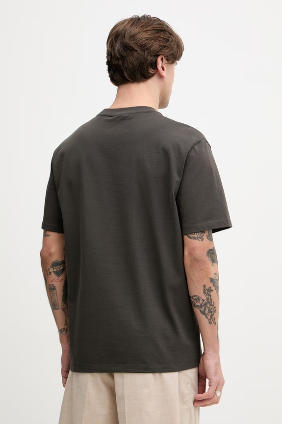 Odzież Lindbergh T-shirt męski bawełniany 30.400120 brązowy