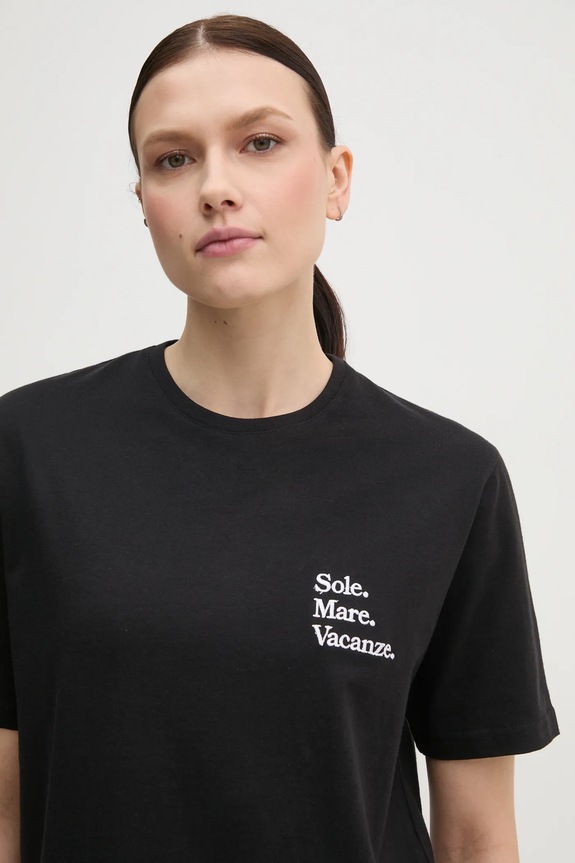 Bombažna kratka majica Drivemebikini Sole Mare Vacanze 2024.DMBS.013.BL