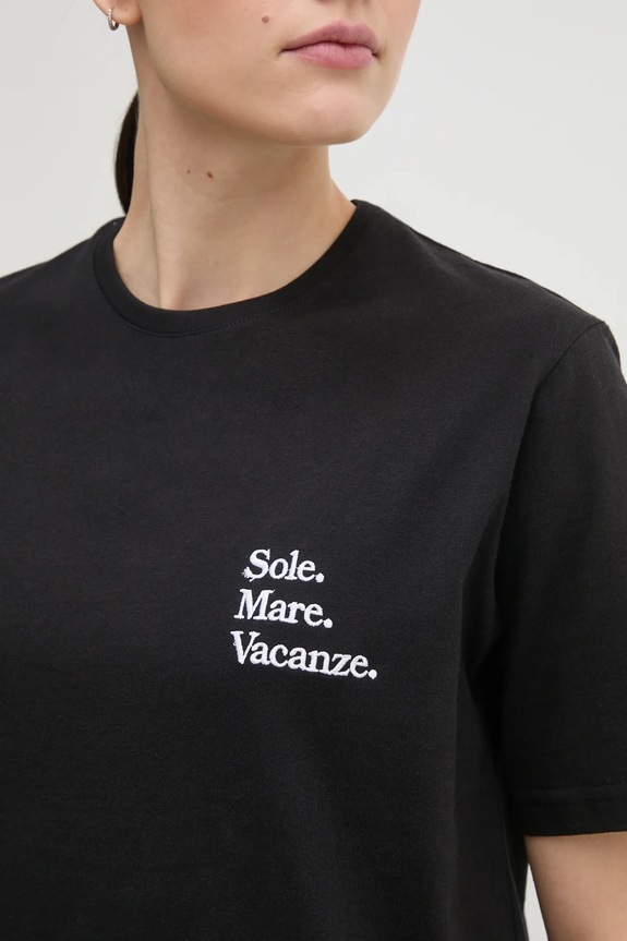 Bombažna kratka majica Drivemebikini Sole Mare Vacanze 2024.DMBS.013.BL