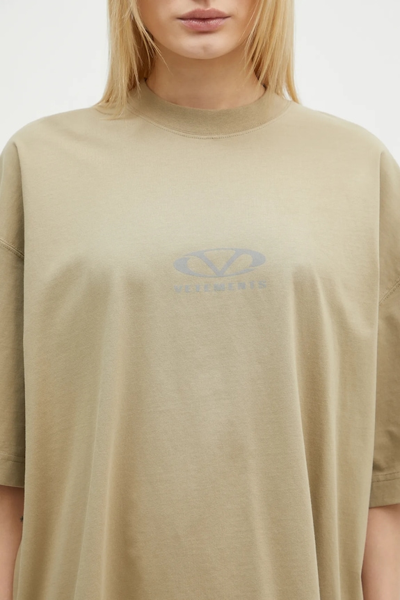 Хлопковая футболка VETEMENTS Oval Logo Cropped Boxy UA66TR600T