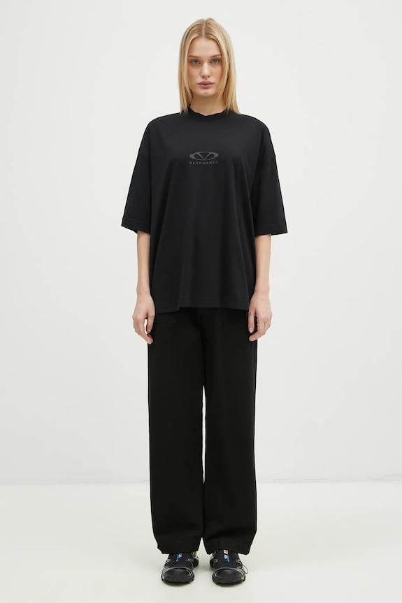 VETEMENTS cotton t-shirt Oval Logo Cropped Boxy UA66TR600BB