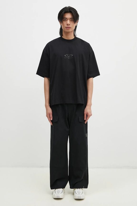 VETEMENTS cotton t-shirt Oval Logo Cropped Boxy UA66TR600BB black