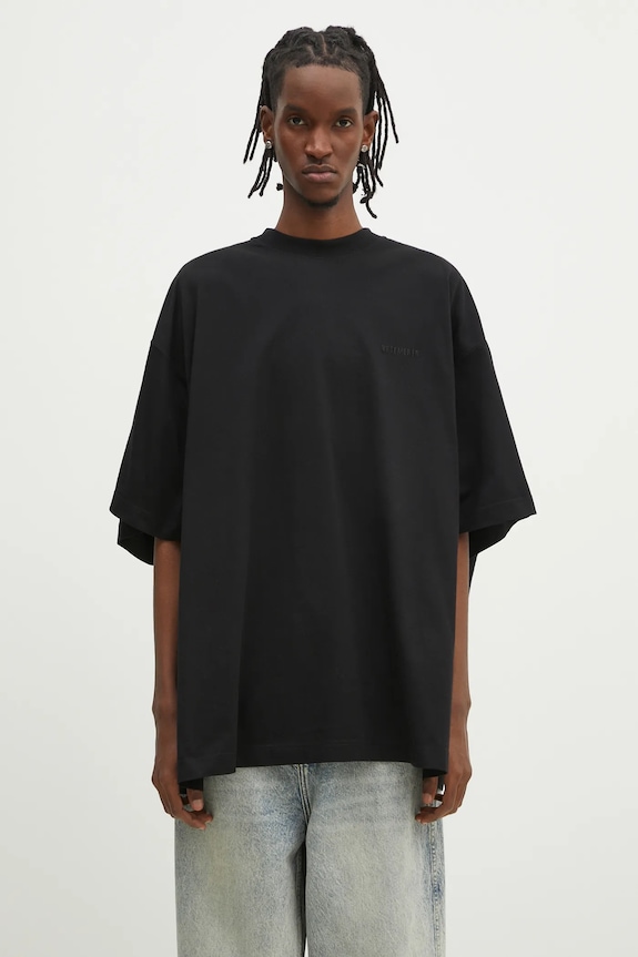 Bavlněné tričko VETEMENTS Merged Double Oversized relaxed černá UA66TR635B