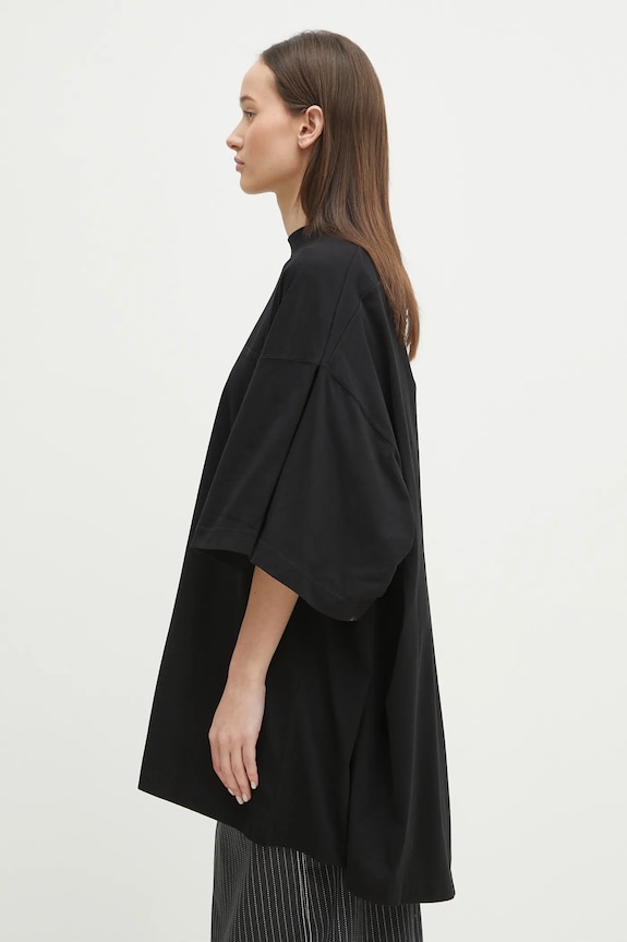 Bavlněné tričko VETEMENTS Merged Double Oversized černá UA66TR635B
