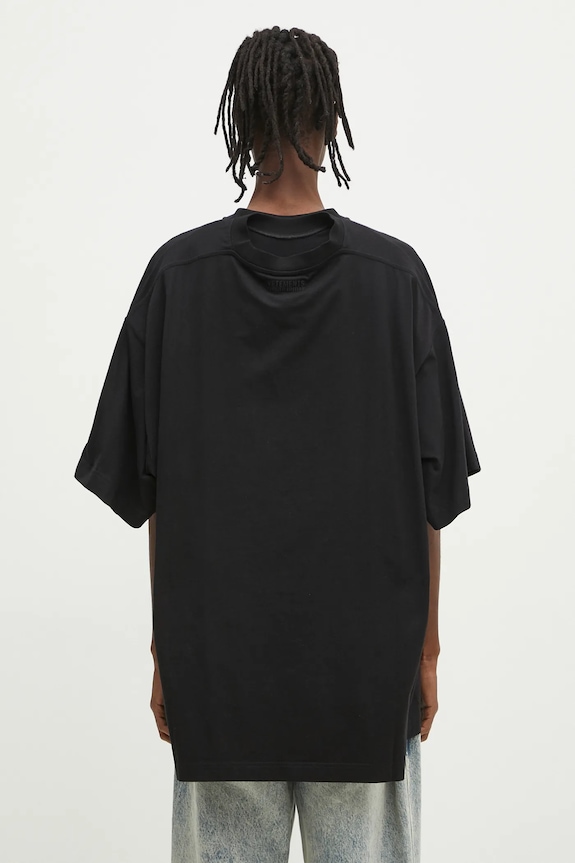 Bavlněné tričko VETEMENTS Merged Double Oversized UA66TR635B černá