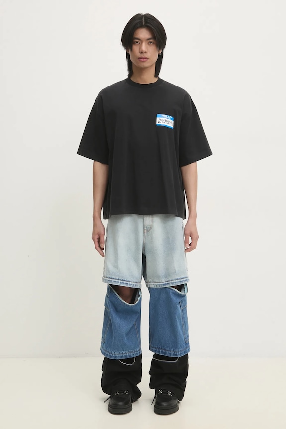 VETEMENTS cotton t-shirt My Name Sticker Cropped Boxy UA66TR710B