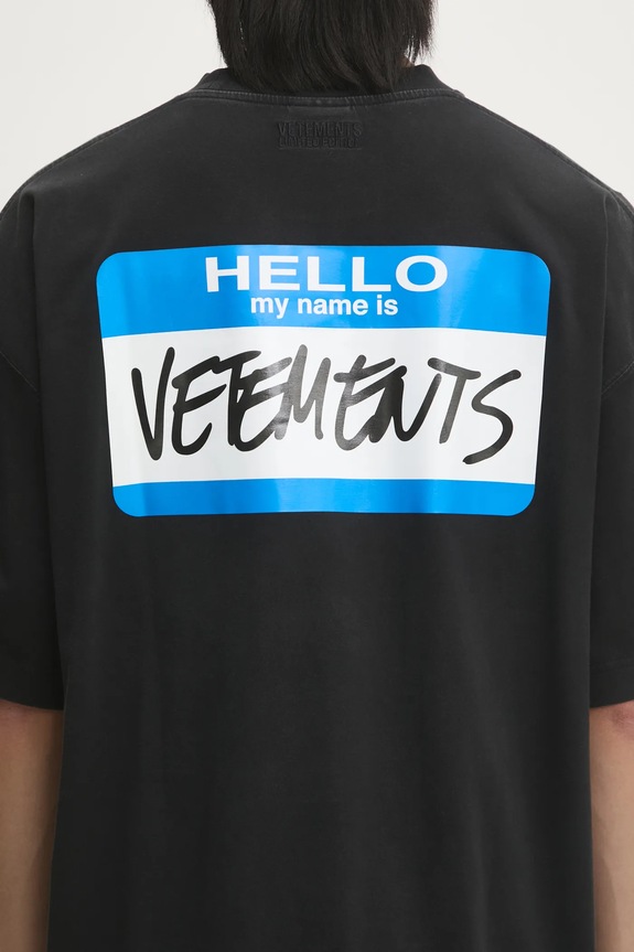 VETEMENTS cotton t-shirt My Name Sticker Cropped Boxy UA66TR710B