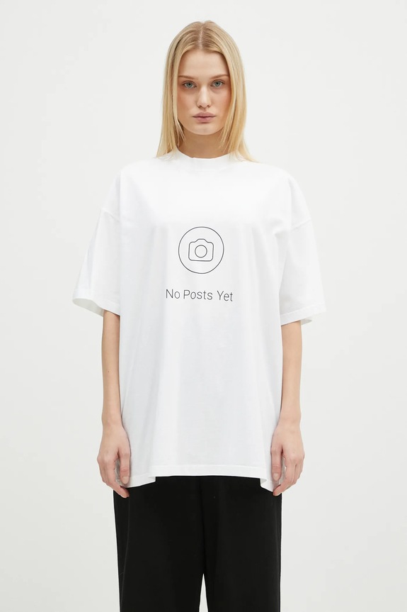 VETEMENTS cotton t-shirt No Posts Regular UA66TR730W white SS25