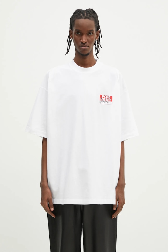 VETEMENTS cotton t-shirt For Rent Oversized relaxed white UA66TR745W
