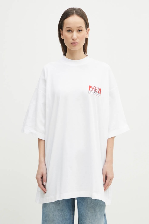 VETEMENTS cotton t-shirt For Rent Oversized UA66TR745W white SS25