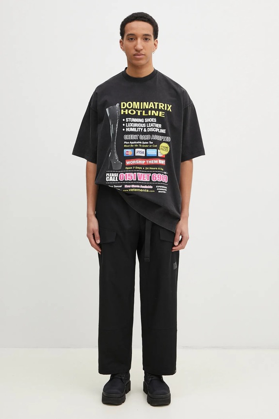 VETEMENTS cotton t-shirt Dominatrix Hotline Oversized UA66TR740B