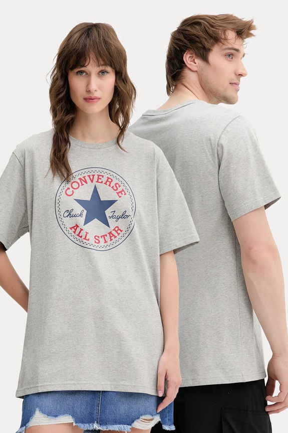 Converse t-shirt in cotone rilassato grigio 10025459.A07