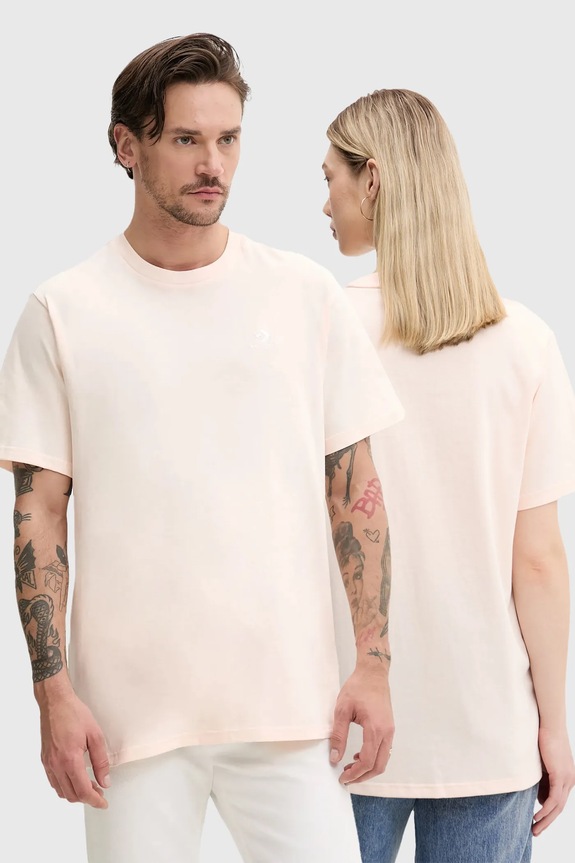 Converse tricou din bumbac imprimeu bej 10023876.A47
