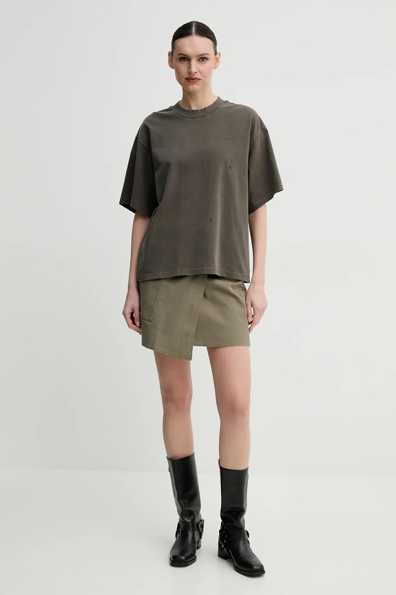 Ρούχα Βαμβακερό μπλουζάκι Won Hundred 3612.12071 καφέ