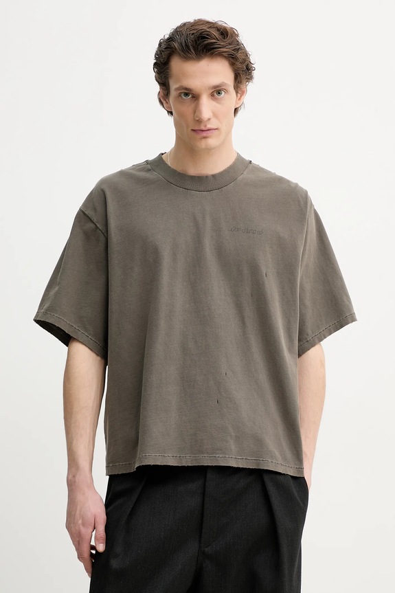 Βαμβακερό μπλουζάκι Won Hundred 3612.12071 καφέ