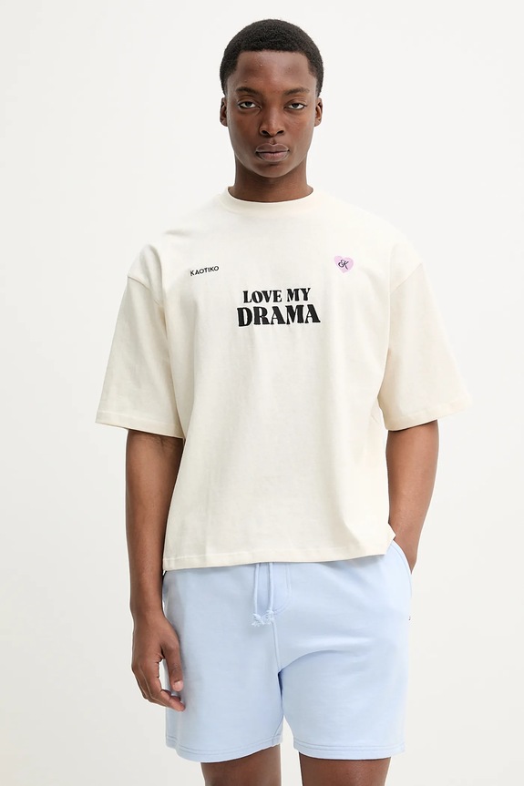 Kaotiko pamut póló AQ014.01S.G002 bézs SS25