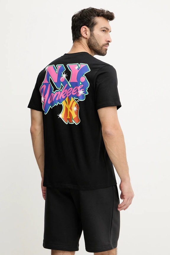 Бавовняна футболка 47 brand MLB New York Yankees бавовна чорний BB017TMMADL658109JK