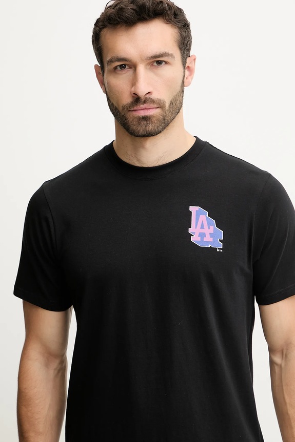 47 brand t-shirt in cotone MLB Los Angeles Dodgers nero BB012TMMADL658108JK