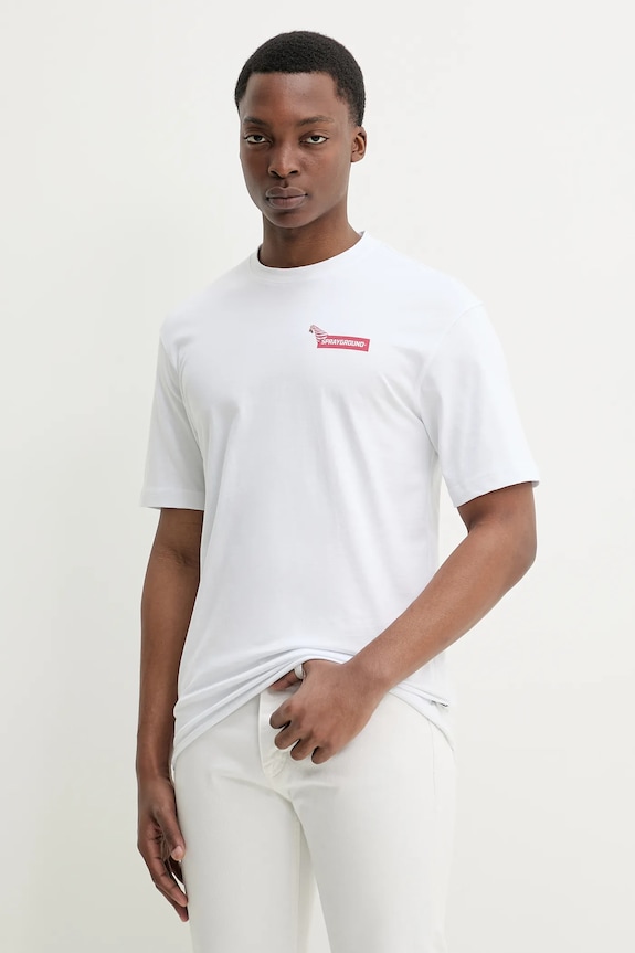Sprayground t-shirt bawełniany SP311WHT biały SS25