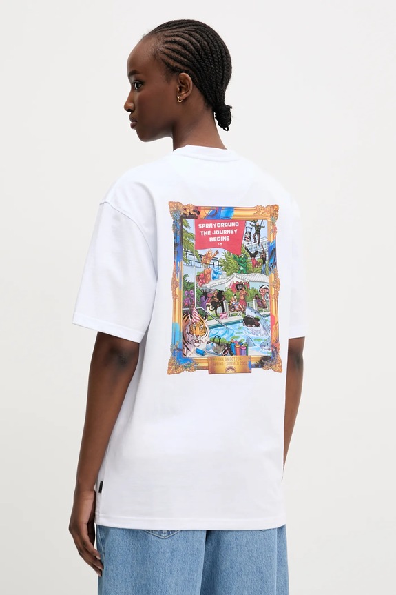 Odzież Sprayground t-shirt bawełniany SP311WHT biały