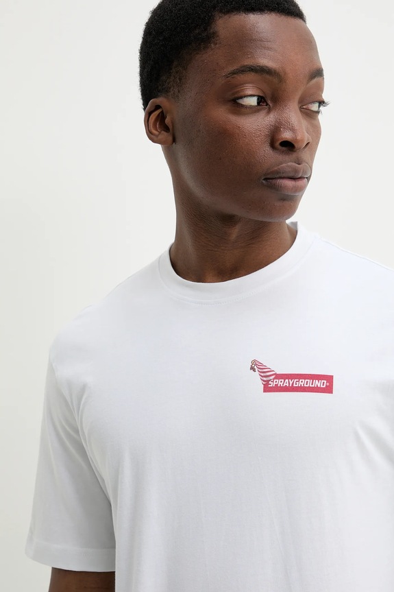Sprayground t-shirt bawełniany SP311WHT biały