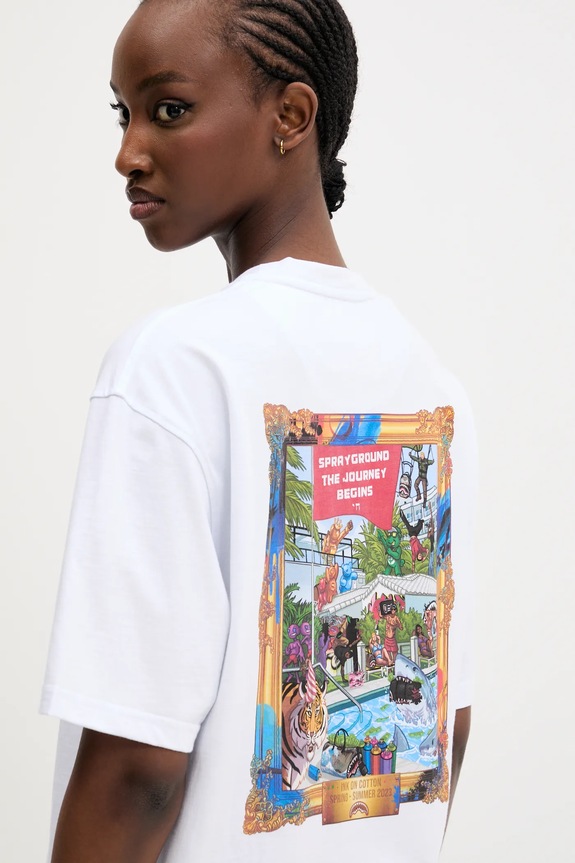 Sprayground t-shirt bawełniany SP311WHT