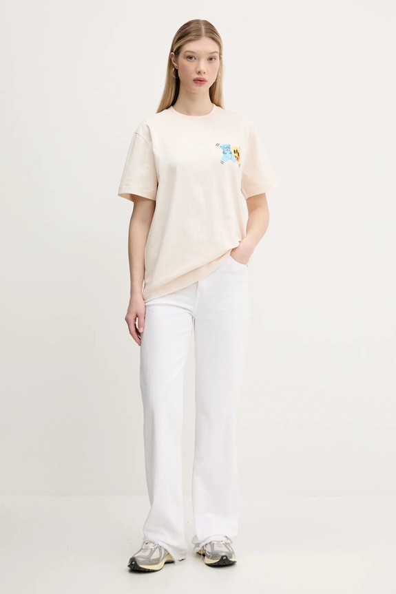 Barrow t-shirt bawełniany beżowy S5BWUATH058