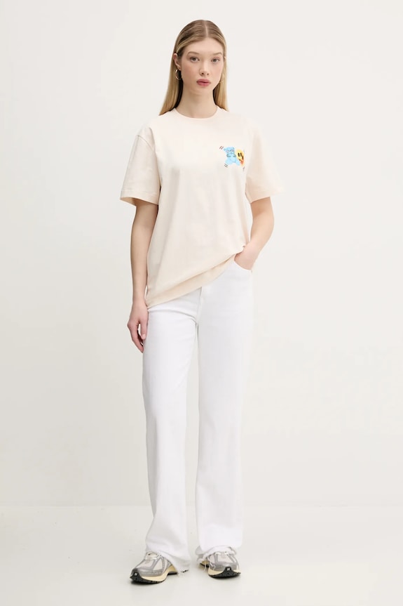 Barrow t-shirt bawełniany beżowy S5BWUATH058