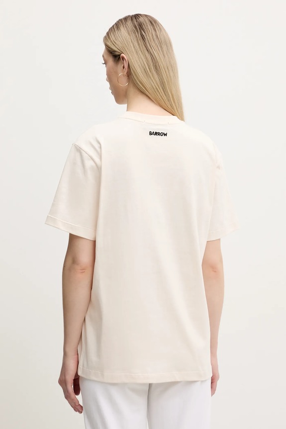 Barrow t-shirt bawełniany S5BWUATH058 beżowy