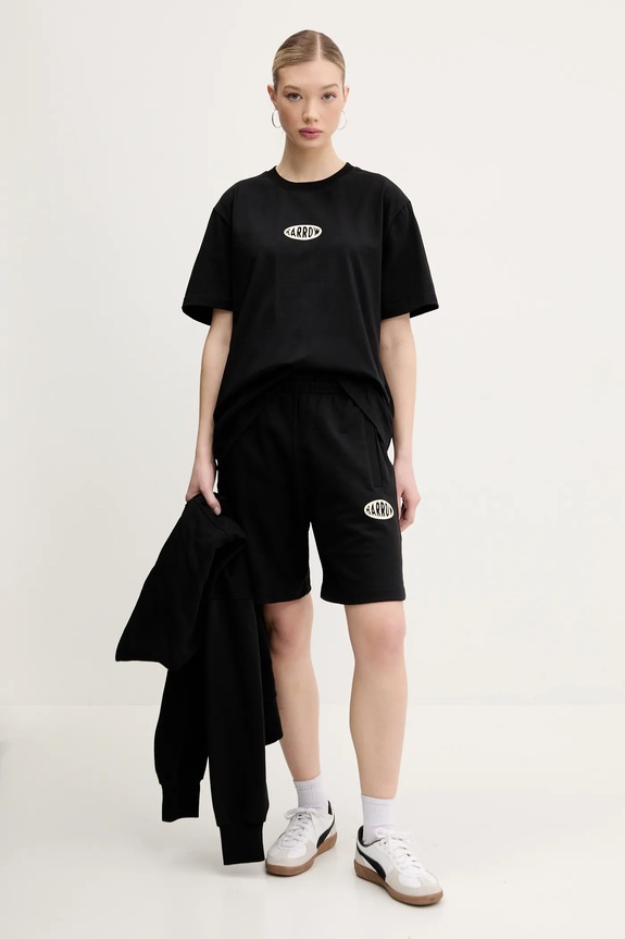 Barrow t-shirt bawełniany S5BWUATH066 czarny