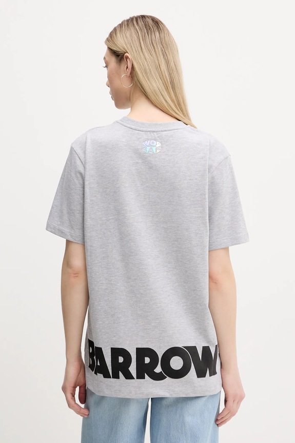 Ρούχα Βαμβακερό μπλουζάκι Barrow S5BWUATH087 γκρί