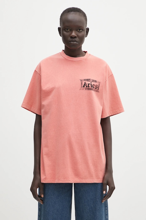 Bavlněné tričko Aries Aged Ancient Temple SS Tee regular oranžová AR6003103