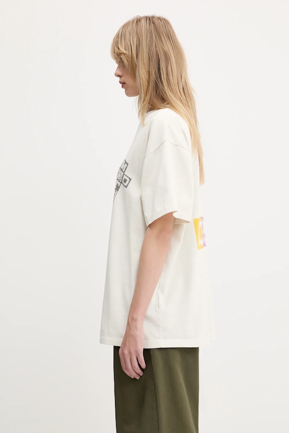 Aries tricou din bumbac Faded God Town SS Tee bej AR6003803