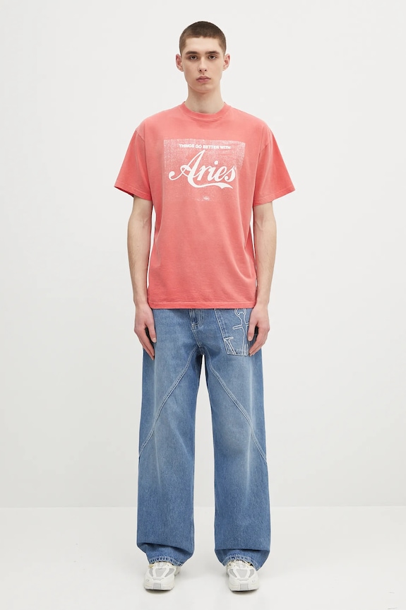Bavlněné tričko Aries Sunbleached Cola SS Tee AR6262203