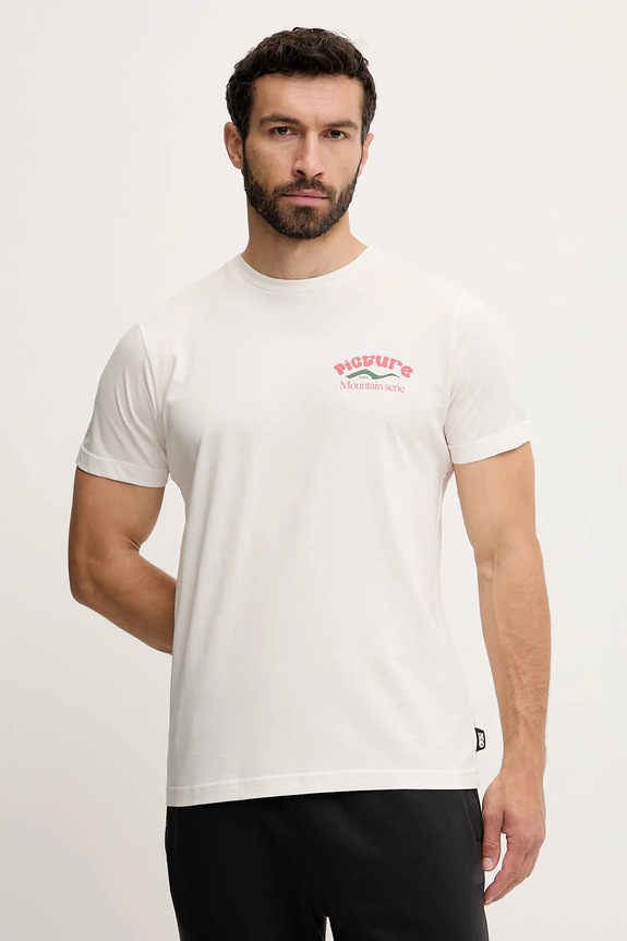 Picture t-shirt bawełniany D&S Bardenas MTS1242 beżowy SS25
