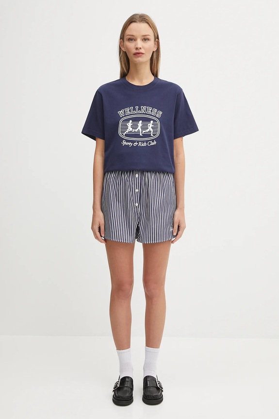 Sporty & Rich t-shirt bawełniany Paris Marathon TO043620126BL106