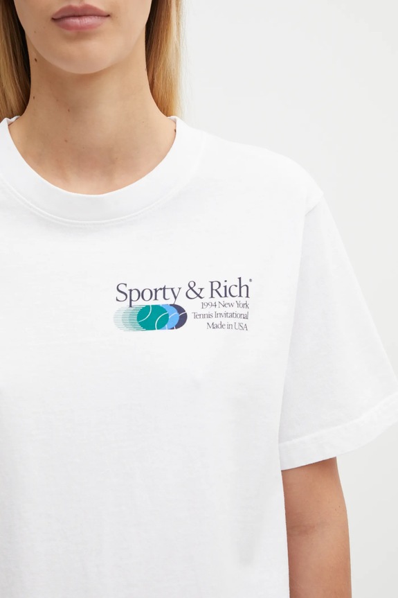 Sporty & Rich tricou din bumbac Invitational TO043621168WH01